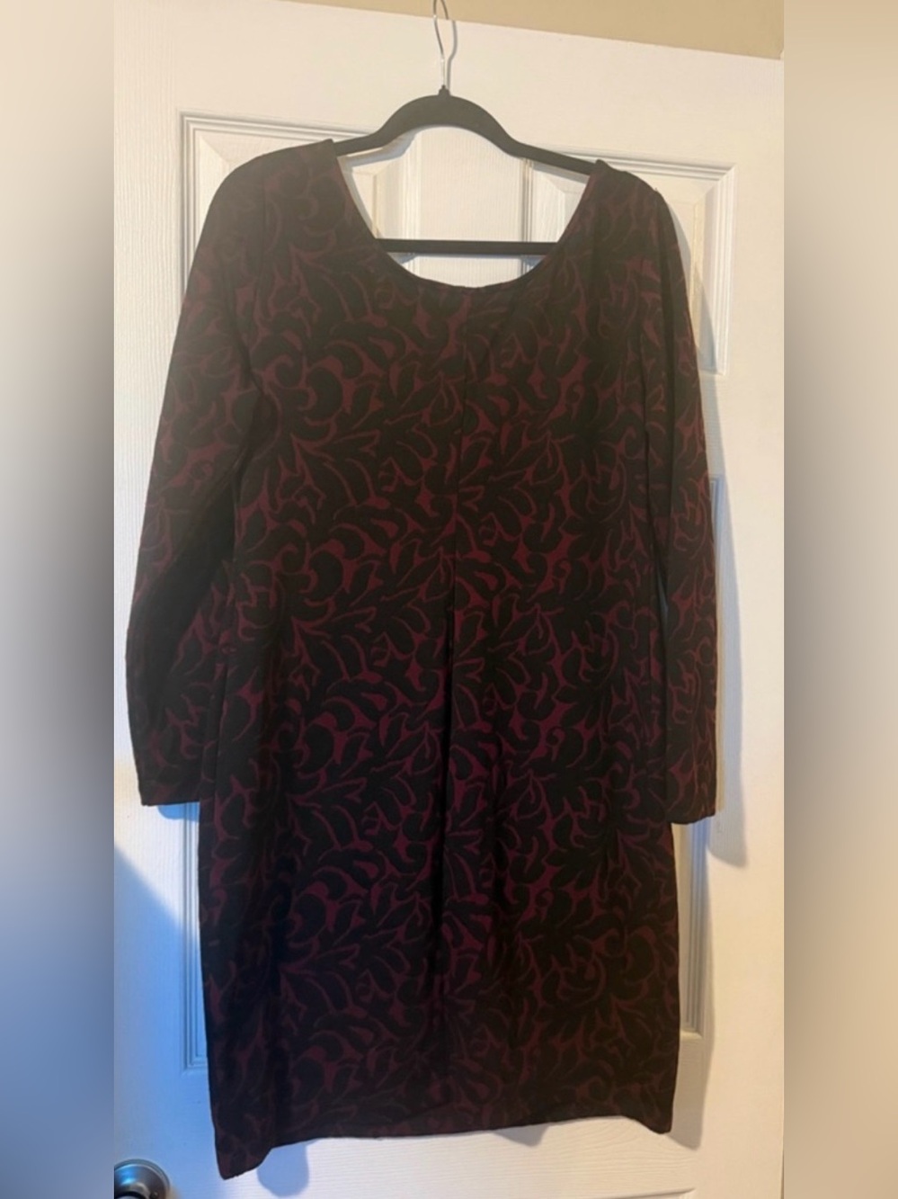 Jessica Simpson Maternity Dress XL Burgundy Floral Long Sleeve Fall Holiday - Picture 3 of 10
